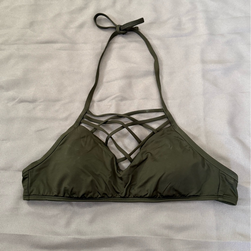 Olive Green Strappy Bikini Bottom